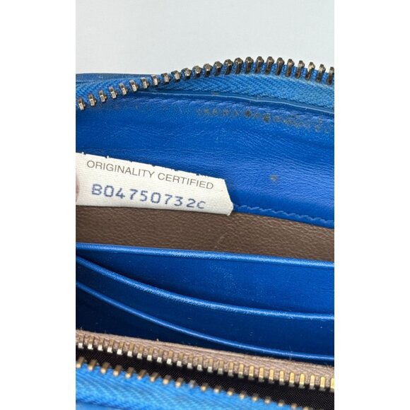 Bottega Veneta Intrecciato Blue Leather Zip-Around Wallet with COA - Picture 3 of 11